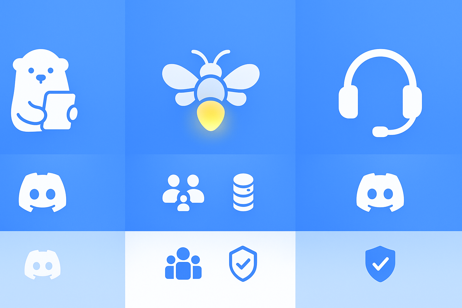 Icon-based chart contrasting Otter, Fireflies, and Heda on Discord focus, pricing model, and compliance