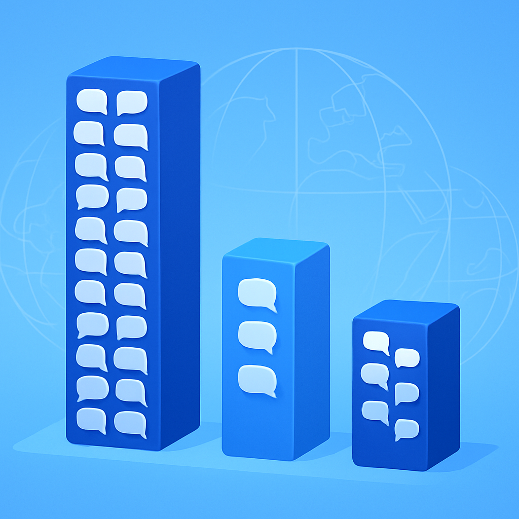 Vector bars show Harmony’s large language coverage versus small and medium rivals