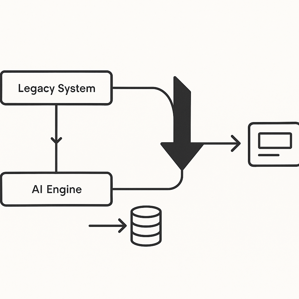 Five-stage flow diagram showing parallel run, traffic shift, data sync, cutover, and monitoring in payment migration