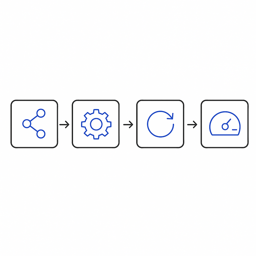 Sequential flow depicting steps to deploy multi-gateway retries from PSP selection to monitoring