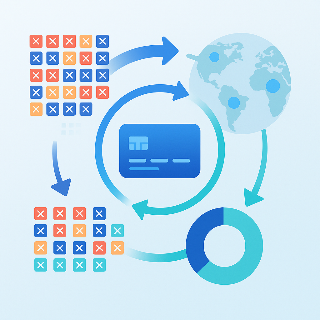 Diagram of high-volume payment retries showing error code diversity, regional differences, and insufficient fundsdomin