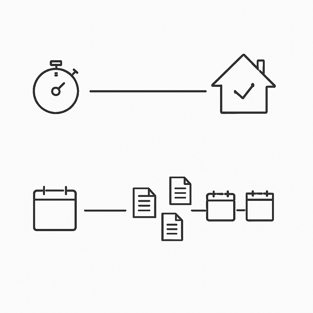Contrasting timelines of an instant mortgage quote in minutes and a traditional multi-week process