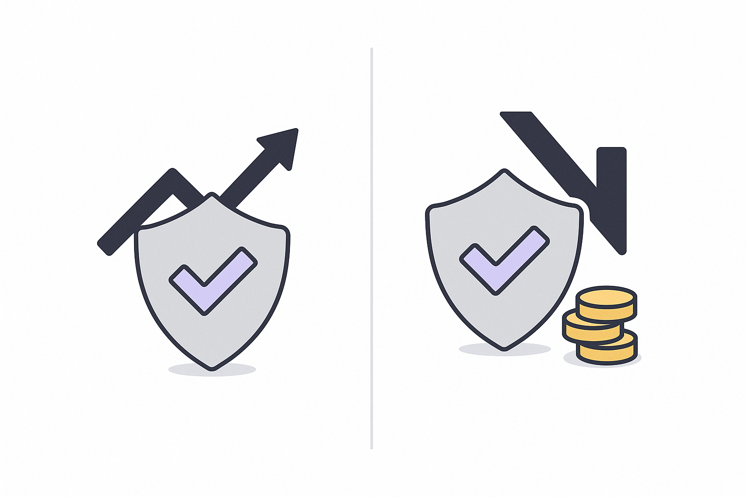 Side-by-side illustration comparing standard rate lock versus float-down option protections