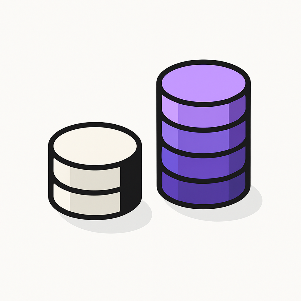 Coin stacks of different heights illustrate Blueprint Apps’ lower total hiring cost versus Toptal’s higher cost