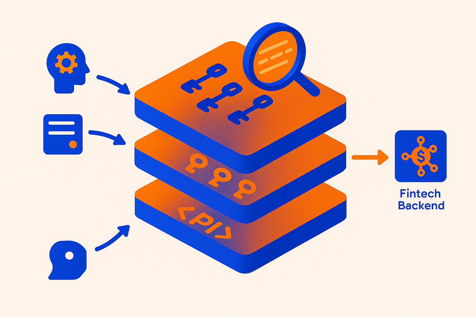 Layered MCP Gateway diagram showing proxy conversion, token delegation, and audit observability flow.