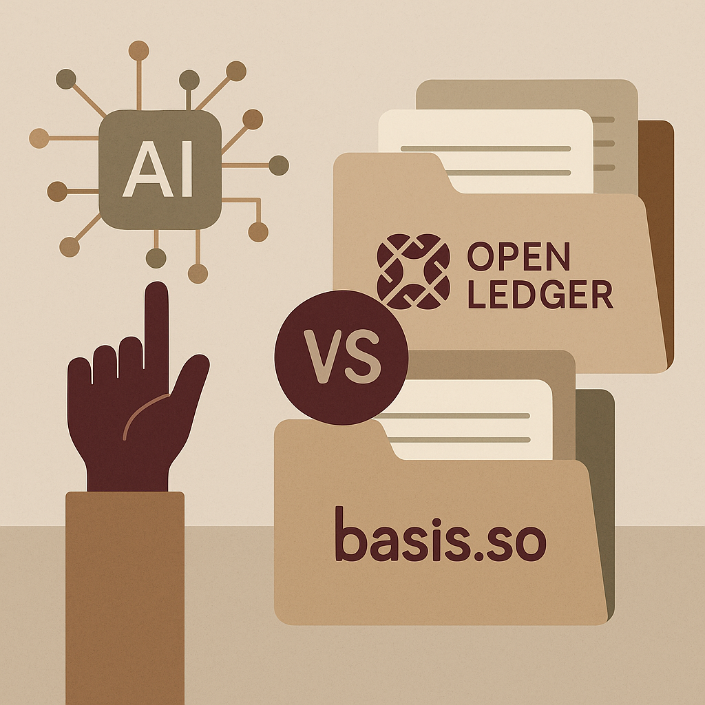 Thumbnail for blog post: Which Platform Offers More Effective AI Transaction Categorization: Open Ledger or Basis.so?